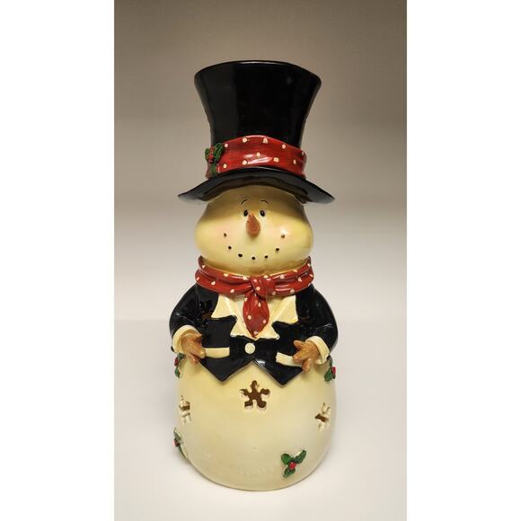 Lincolnshire The Original Tuxedo Snowman luminary-10" Lantern - Picture 1 of 15